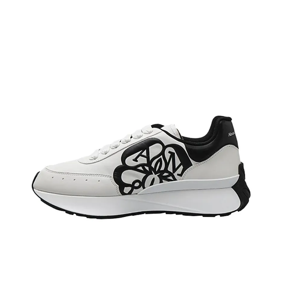 Alexander McQueen Sprint Runner Casual Shoes Women's Low Top White Black