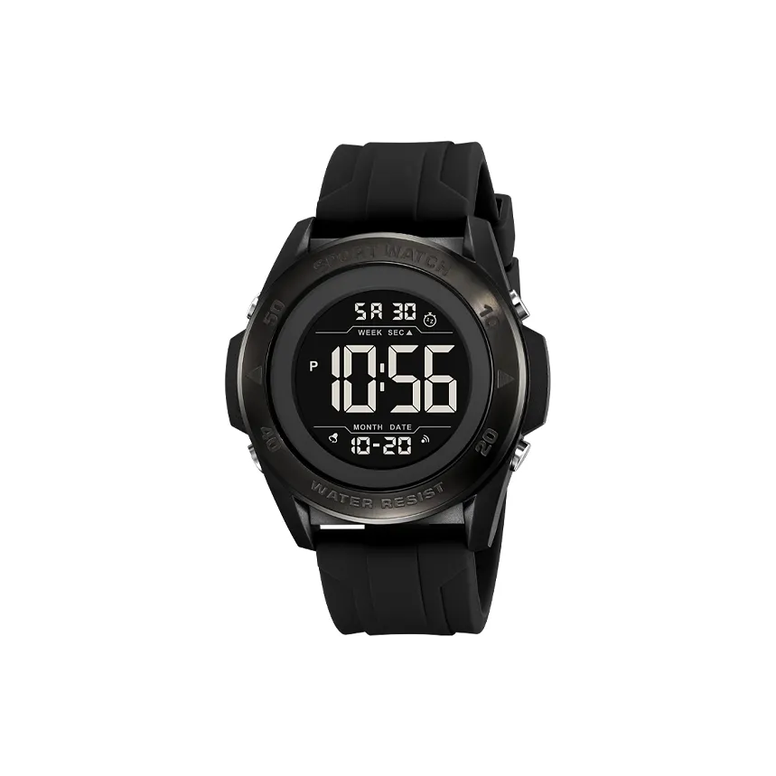 SKMEI Электронный механизм силиконовый ремешок мужские часы черный циферблат