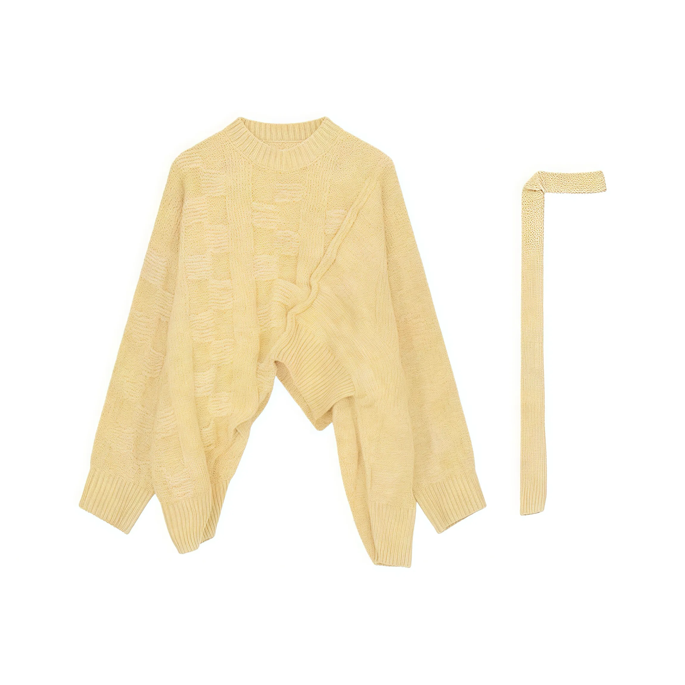 KYKW Желтый с шарфом Женская трикотажная одежда