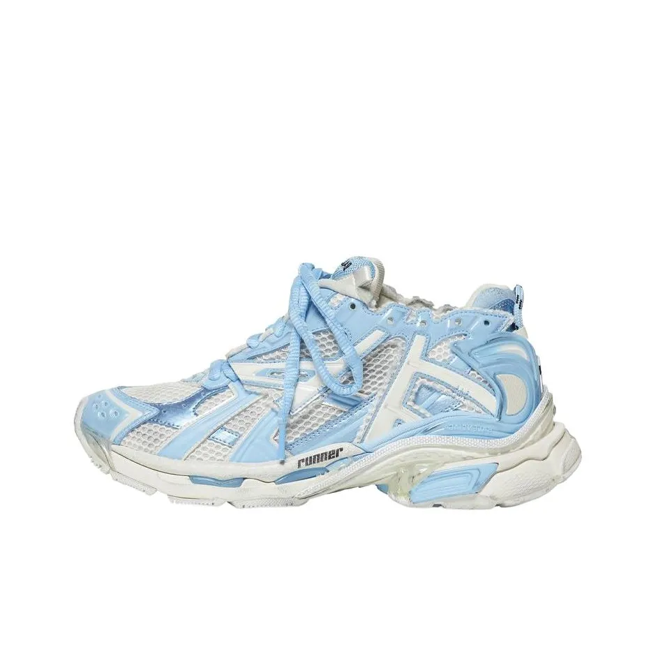 Balenciaga Runner Chunky Sneakers Women's Low Top White/Blue