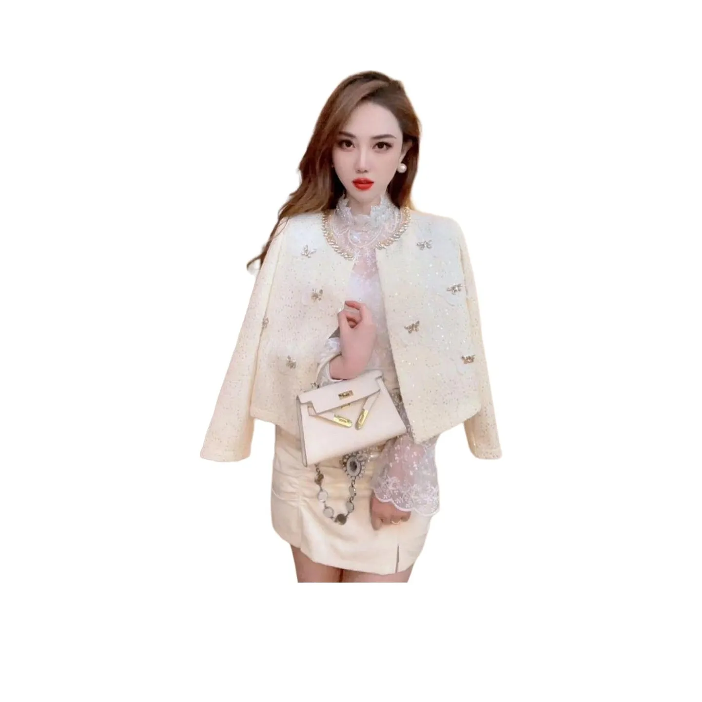 ЮЙЧЖАОЛИНЬ Белый Пальто Женское Короткое Пальто