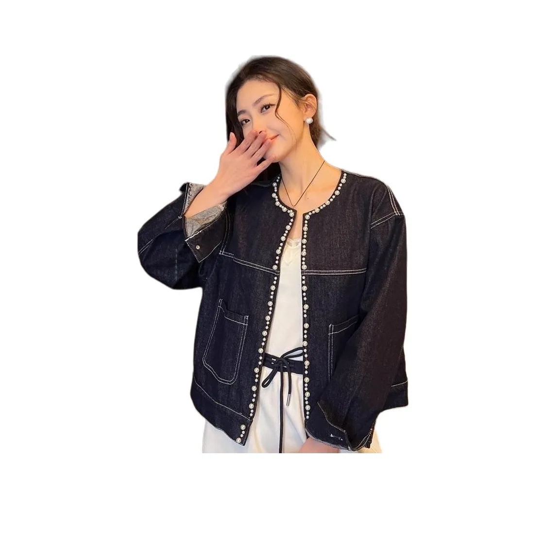 ЮЙЧЖАОЛИНЬ Темно-синий женский короткий пальто