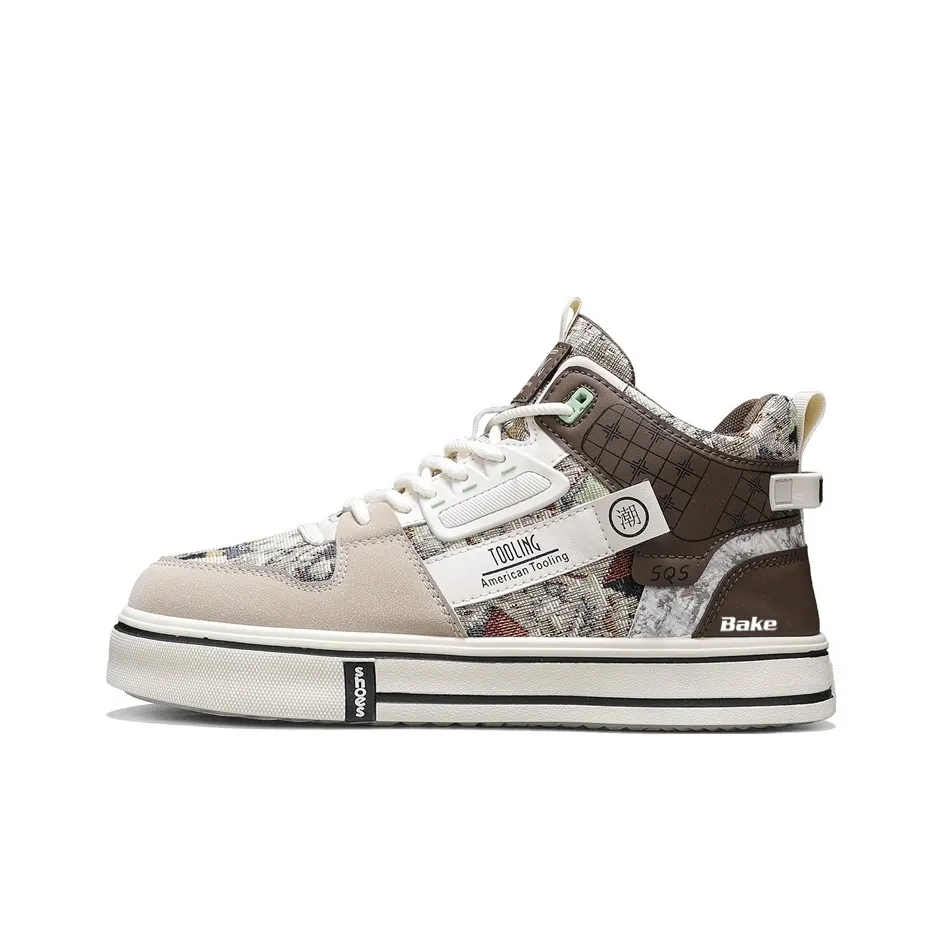 BAKE Противоскользящие высокие повседневные скейтбордические кеды для мужчин