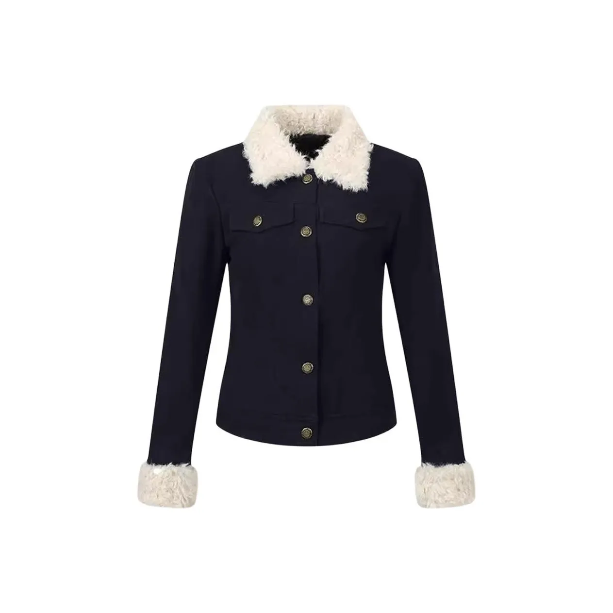 DITB Темно-синий Пуховик Женские Бархатные Куртки