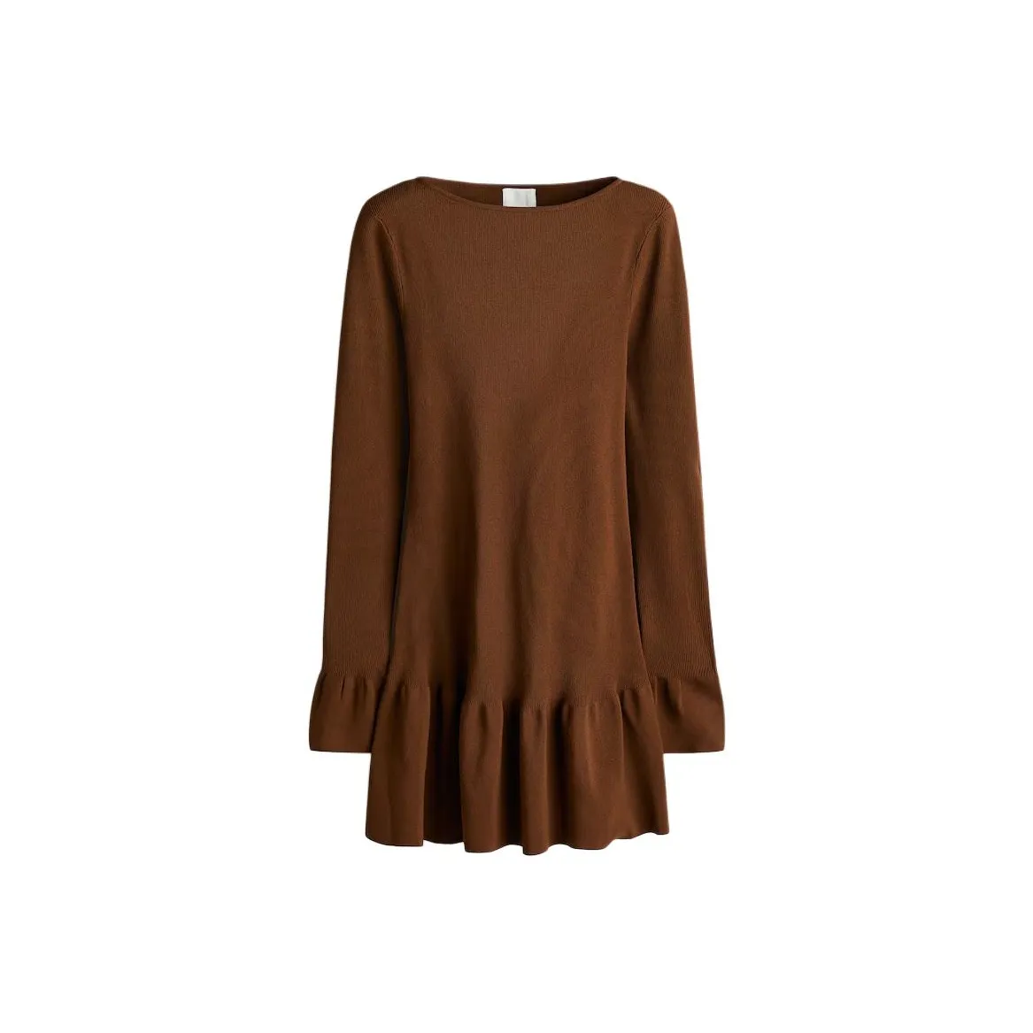 H M Коричневый Женские Длинные Платья с Длинными Рукавами