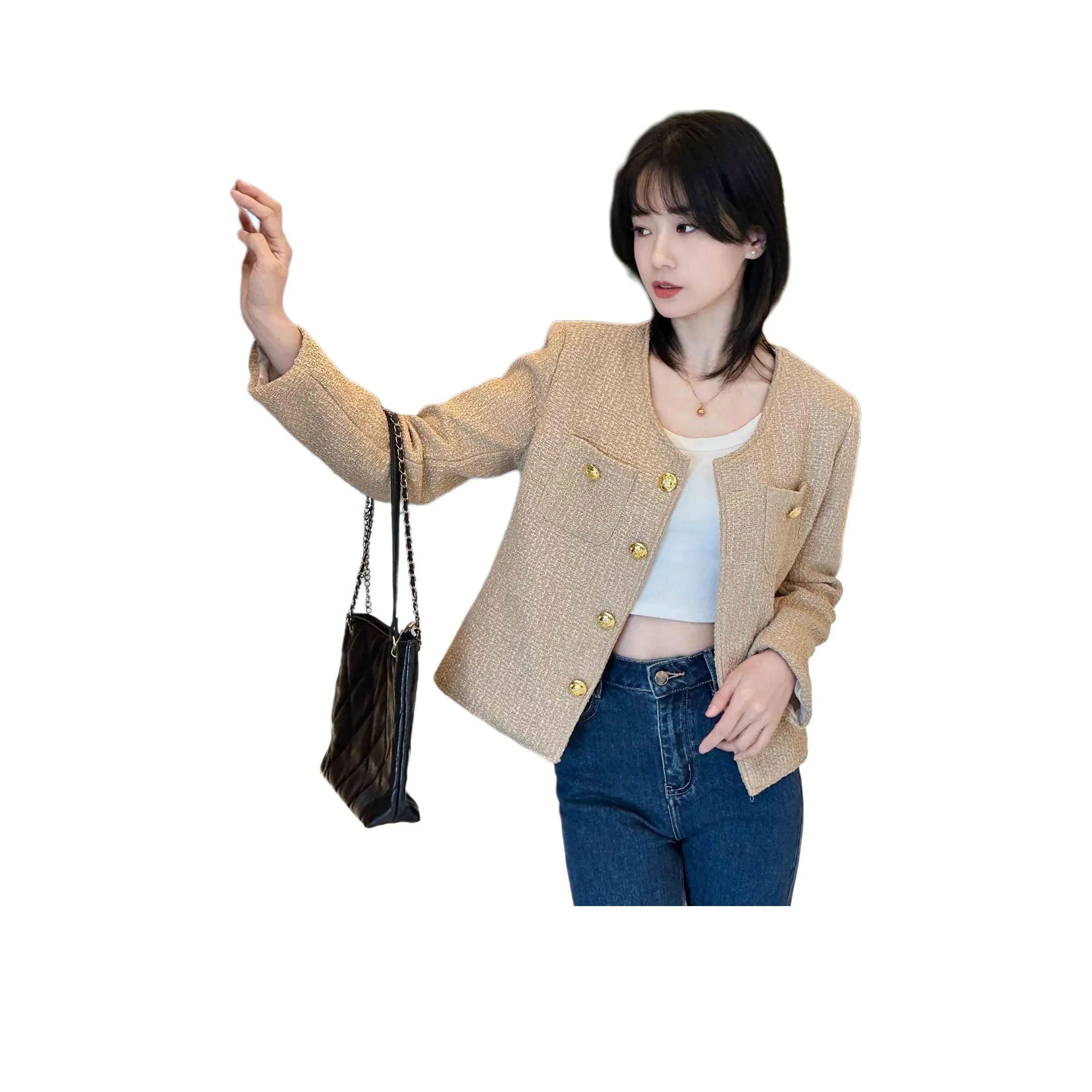 ЮЙЧЖАОЛИНЬ Абрикос Женское Короткое Пальто