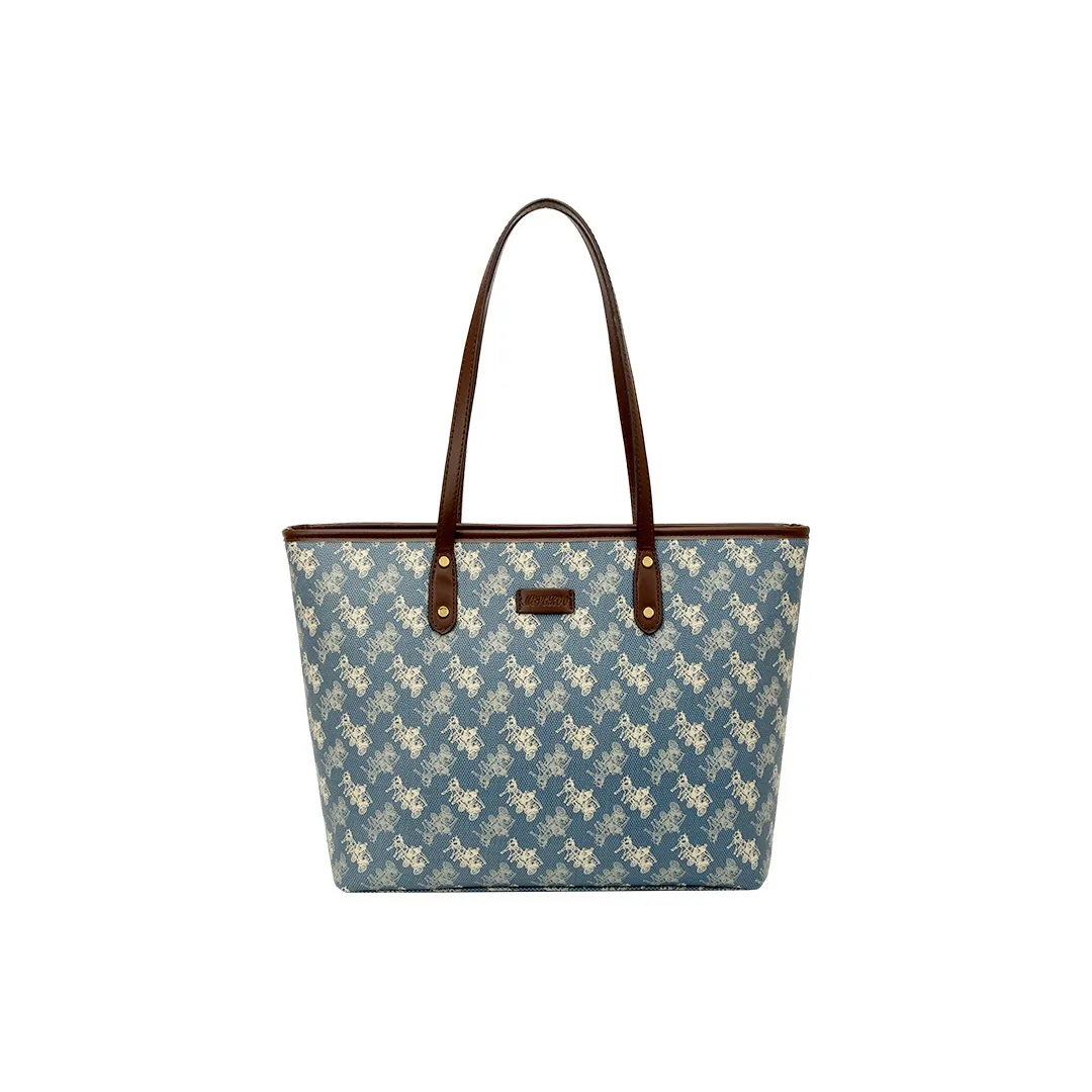 OUBOTE Сумка Tote из коровьей кожи плечевая сумка стандартная женская синяя