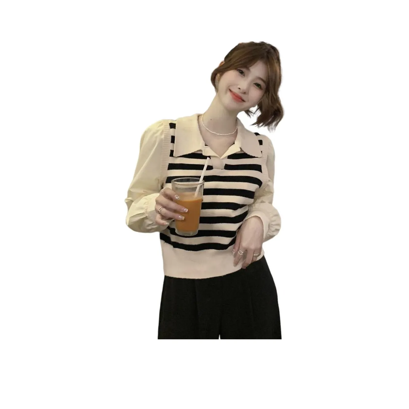 ZVJH Абрикос Женский Трикотаж