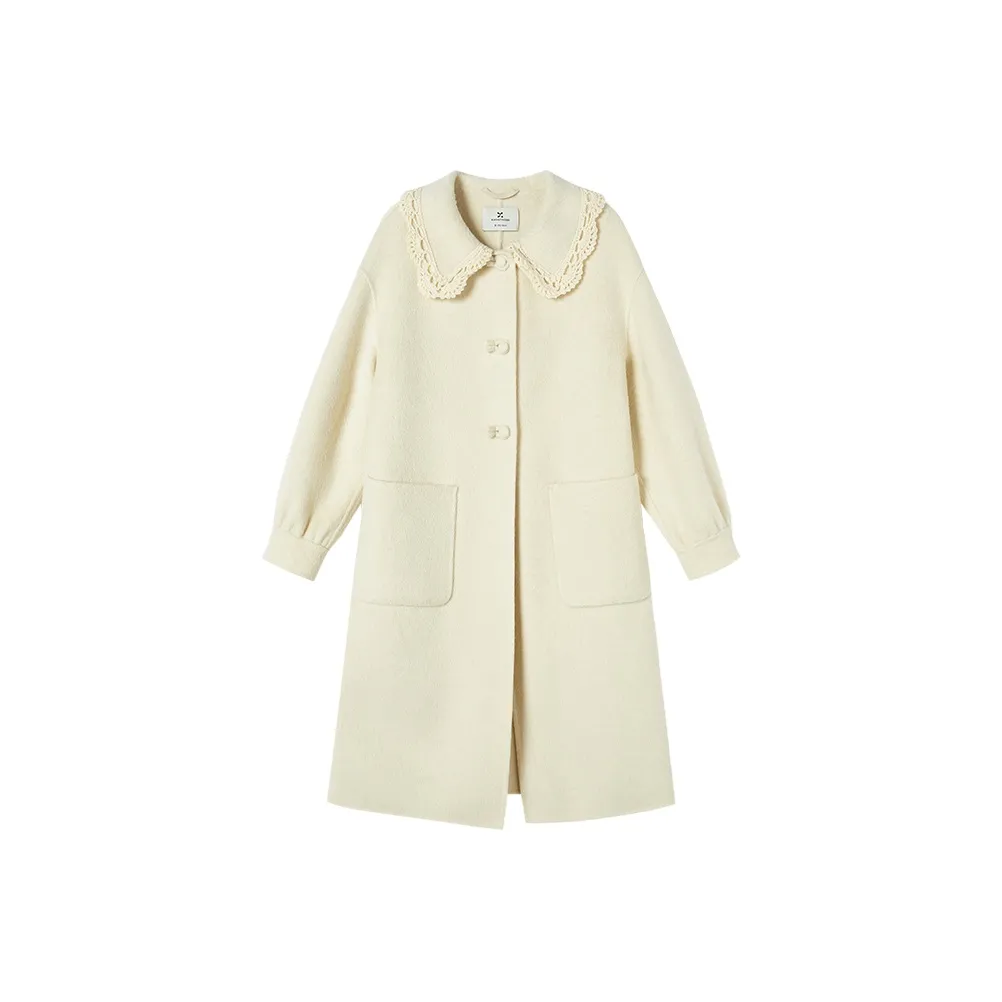 XIANGYING Цапельно-белый Женское пальто