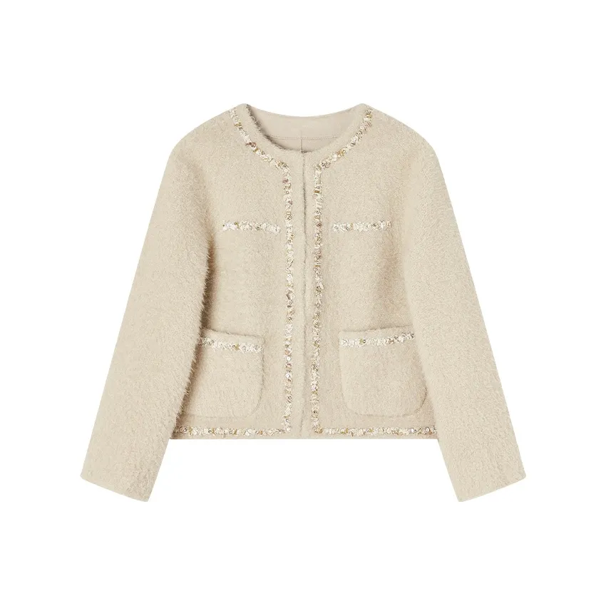 XIANGYING Бежево-желтый Женские меховые изделия