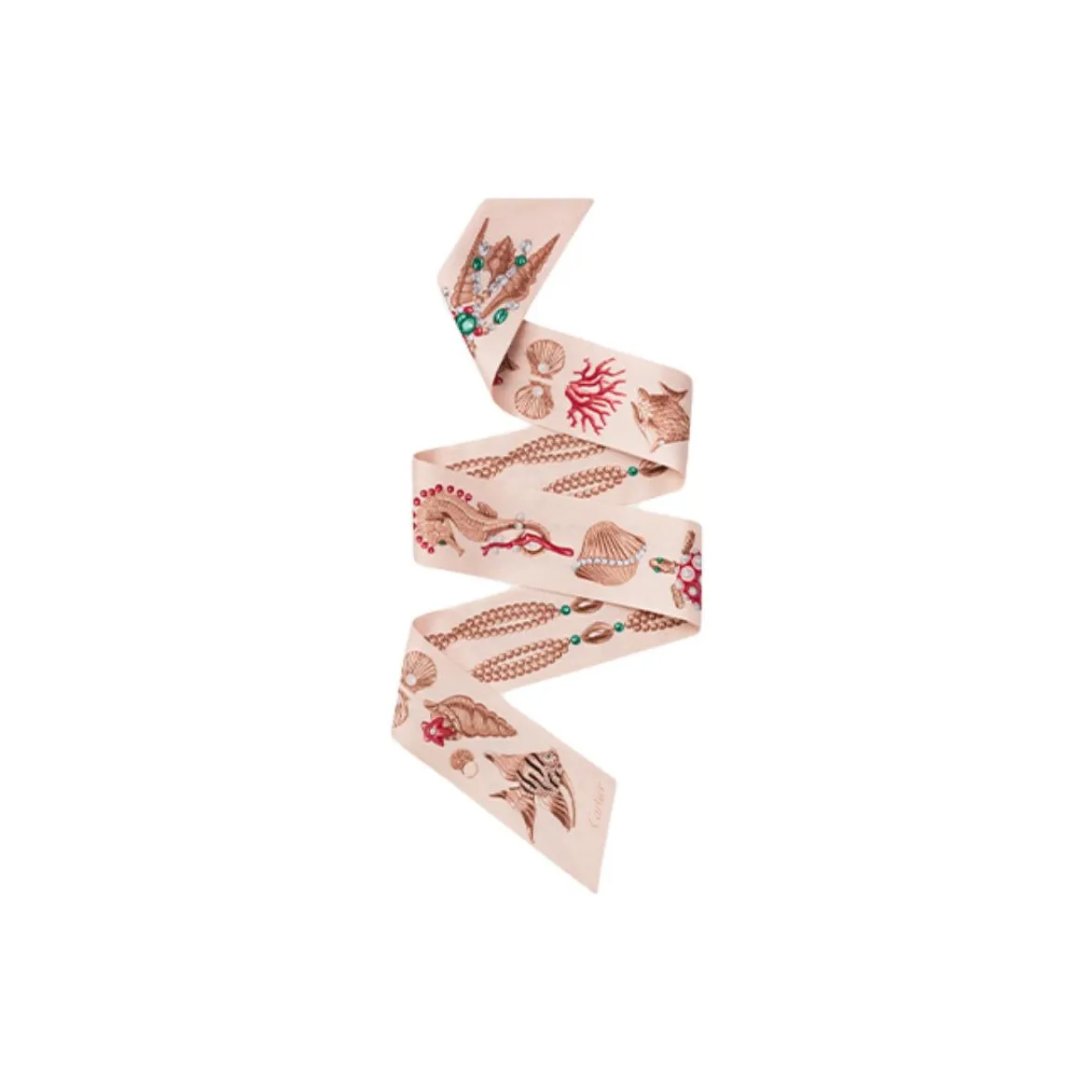 Шарфы из шелка Cartier Unisex Вельвет Бежевый