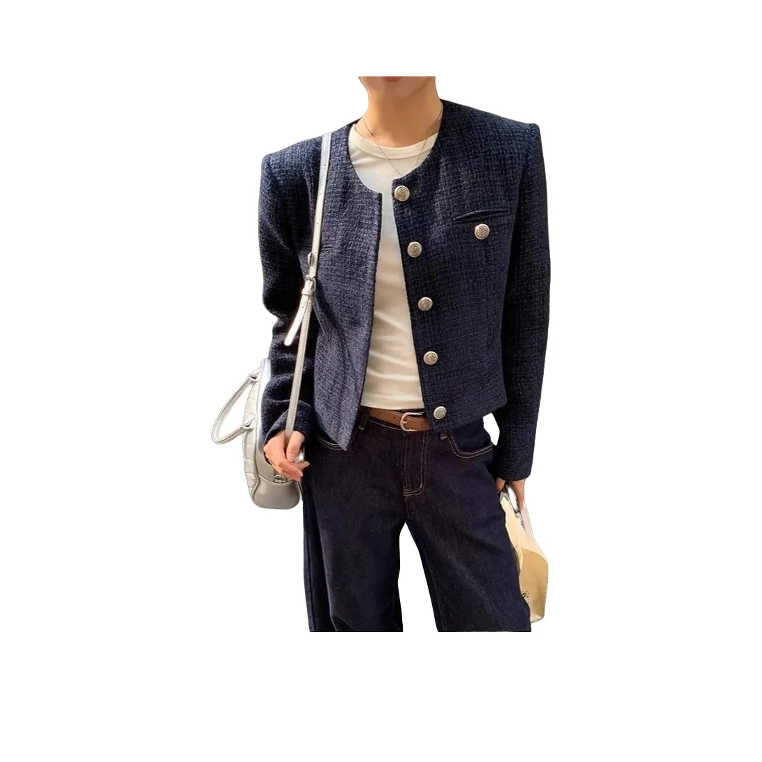 VINMUK Темно-синий женский короткий пальто