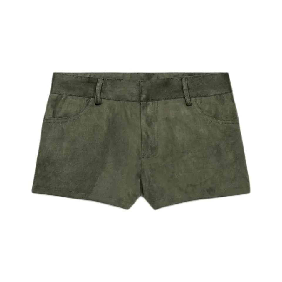 ZARA Moss Green Women's Casual Shorts ZARA Мшисто-зеленые женские повседневные шорты