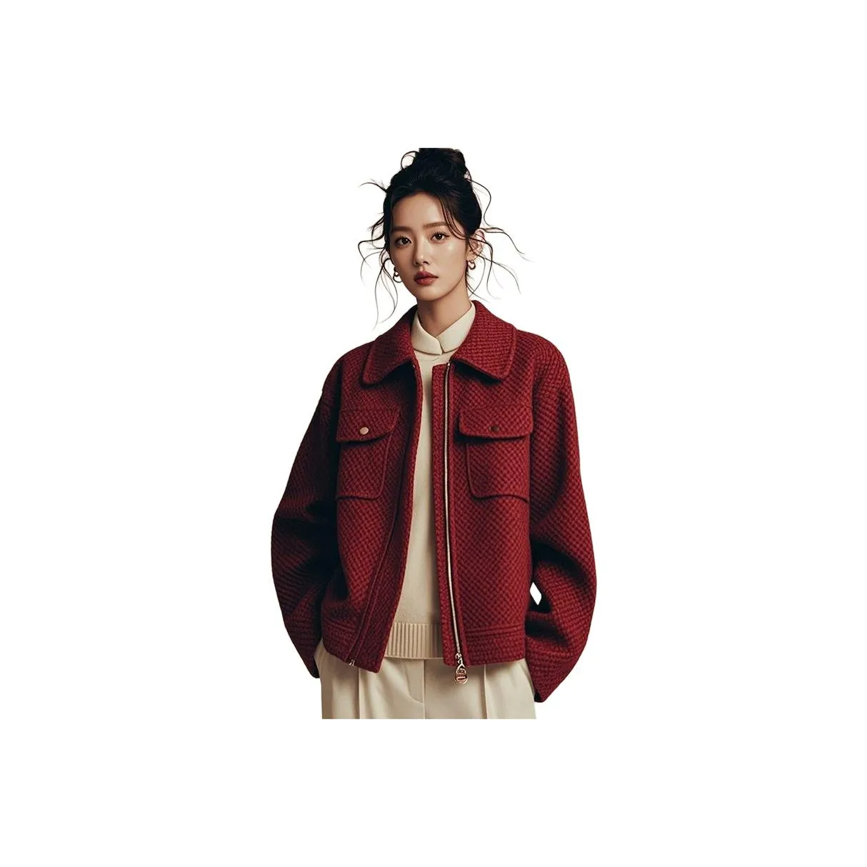 ЮЙЧЖАОЛИНЬ Red Coat Женское короткое пальто