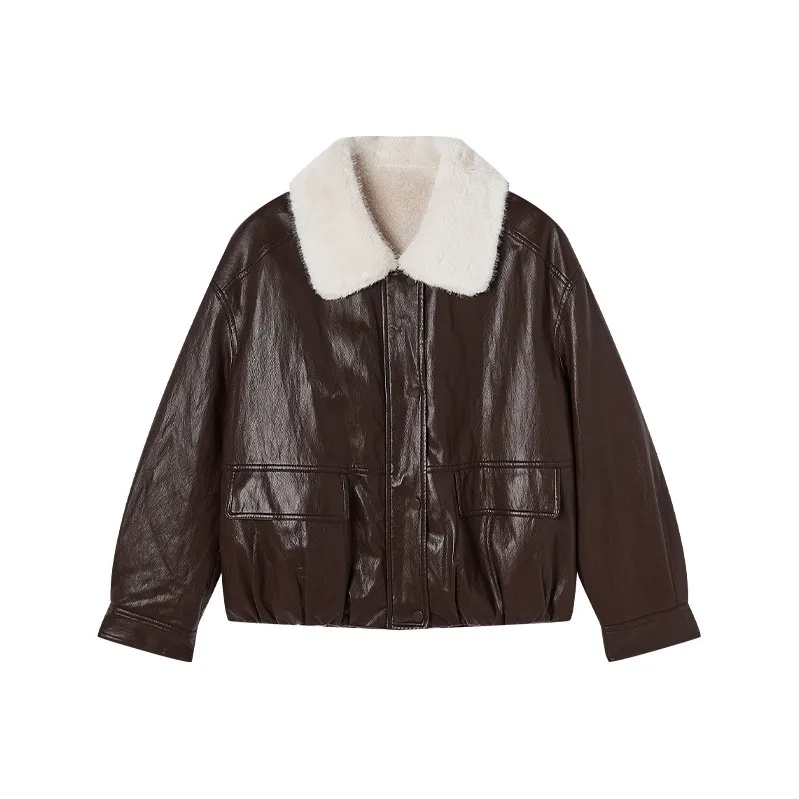 XIANGYING Кожа Куртка Женская