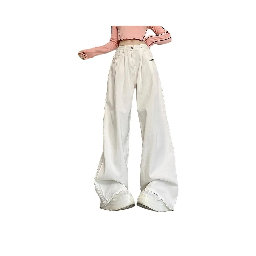 BEAR UNION Белый С подарками Съемный Застежка-липучка Женские Джинсы