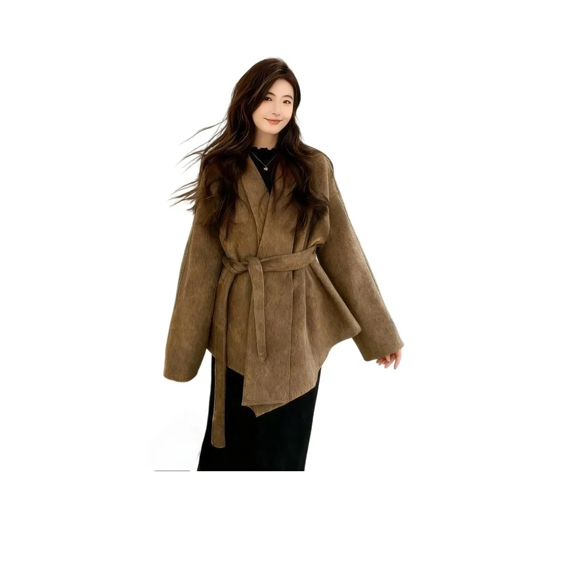 GEZITAI Хаки Женское Пальто