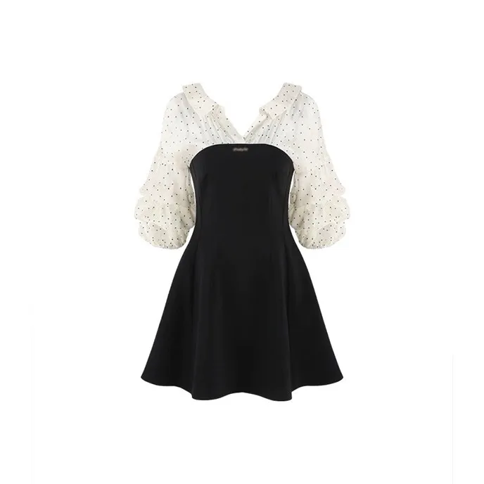 ABBY GODDESS Осенний длинный платье с длинными рукавами женское черное