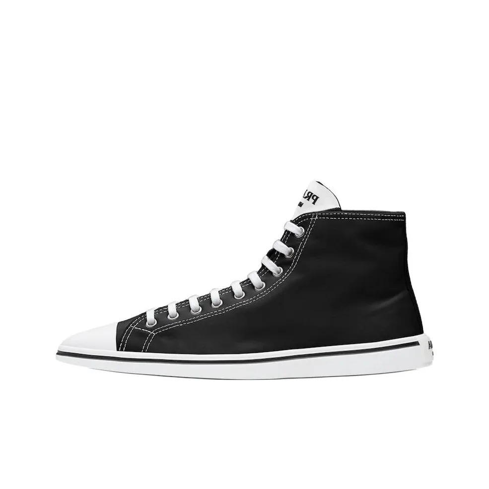 PRADA Canvas Shoes Women's High Top Black