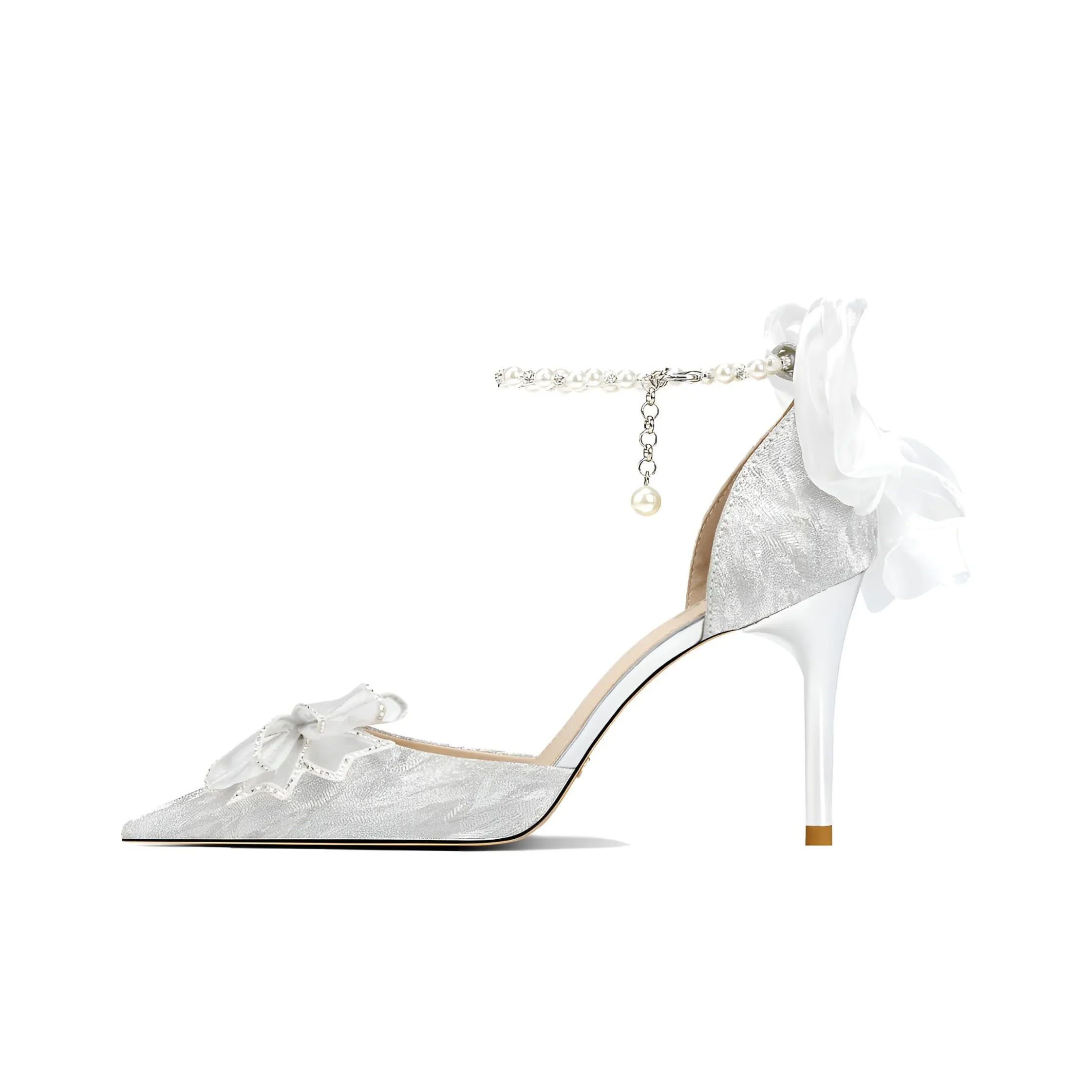 BEBE Подарочный набор коробка Низкий каблук Высокий каблук 8,5 см Женские Серебряный