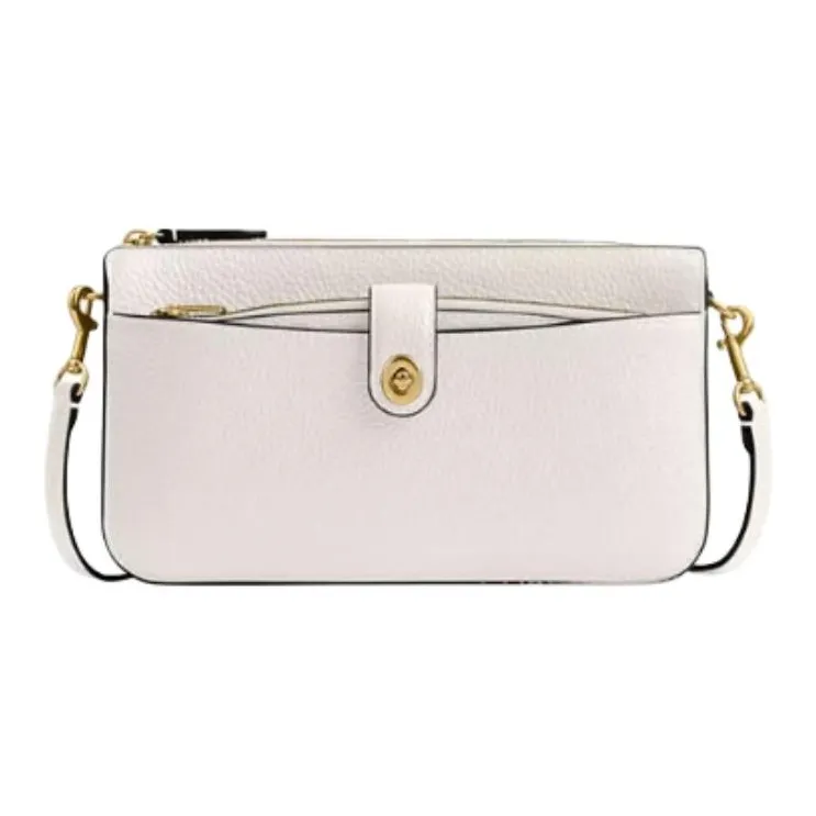 COACH Полированная кожа сумка через плечо маленькая женская розовая и белая