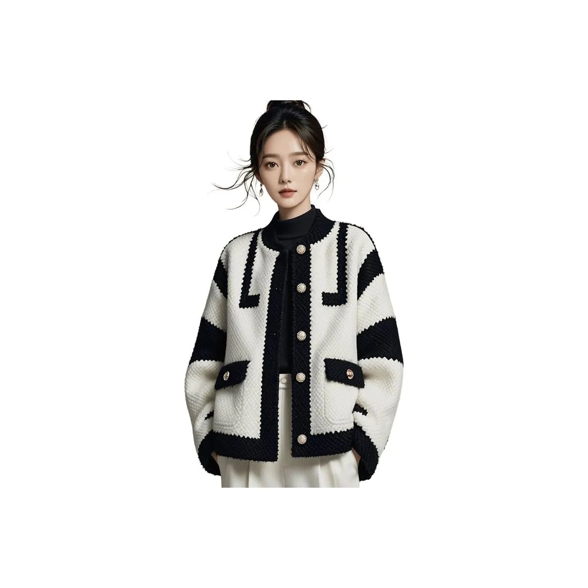 ЮЙЧЖАОЛИНЬ Белый Женское Короткое Пальто