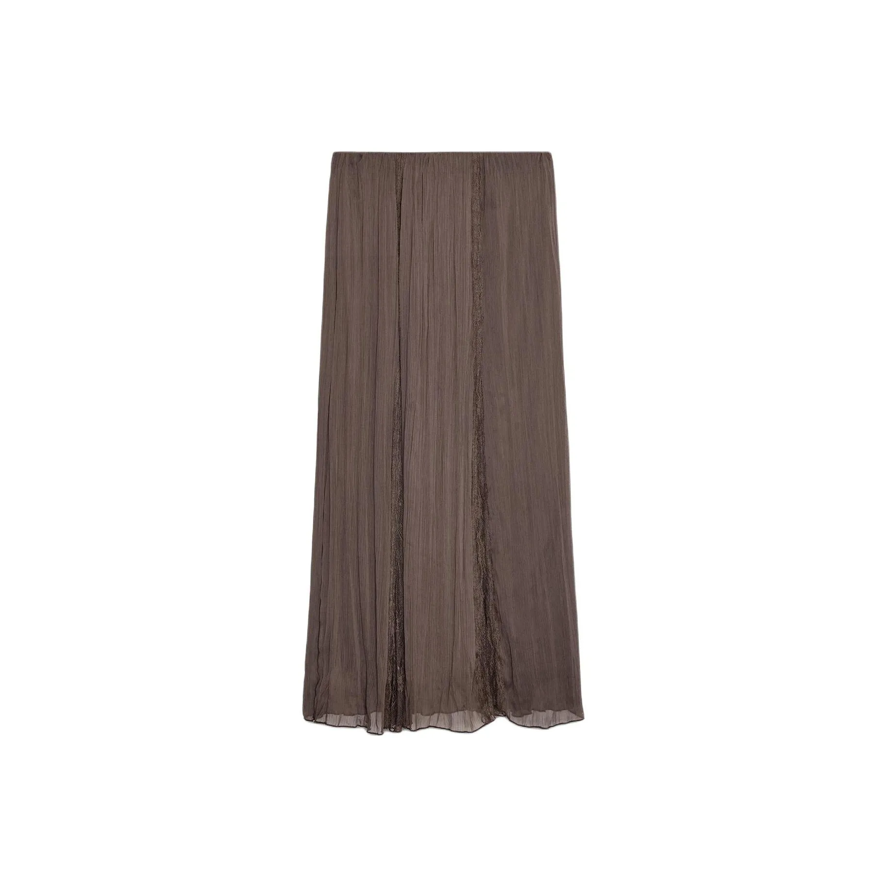 ZARA Женская Повседневная Длинная Юбка Темно-Коричневого Цвета