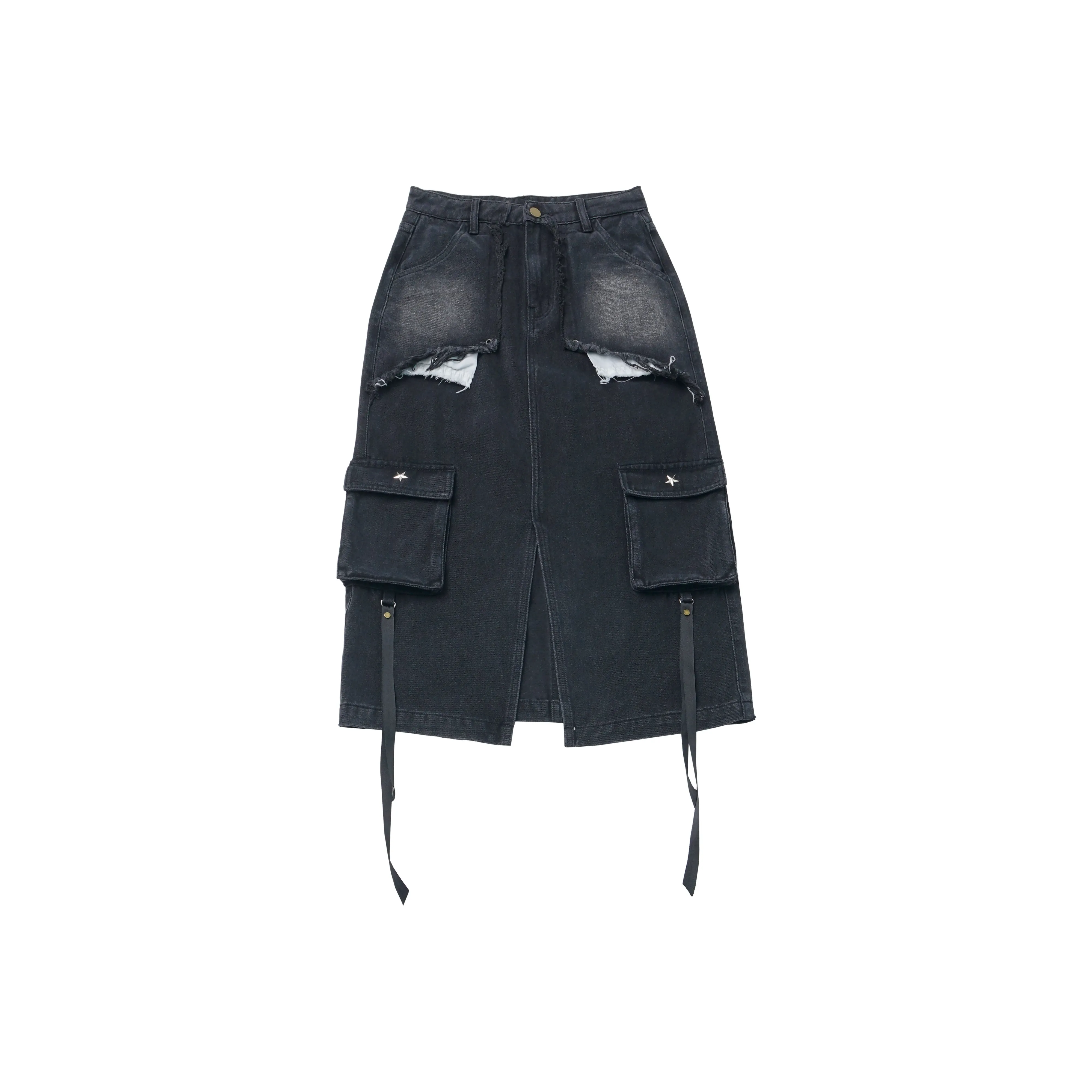 Pink Savior Denim Long Skirt Women's