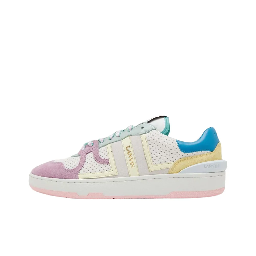 Lanvin Clay Skateboard Shoes Men Low Top White Yellow