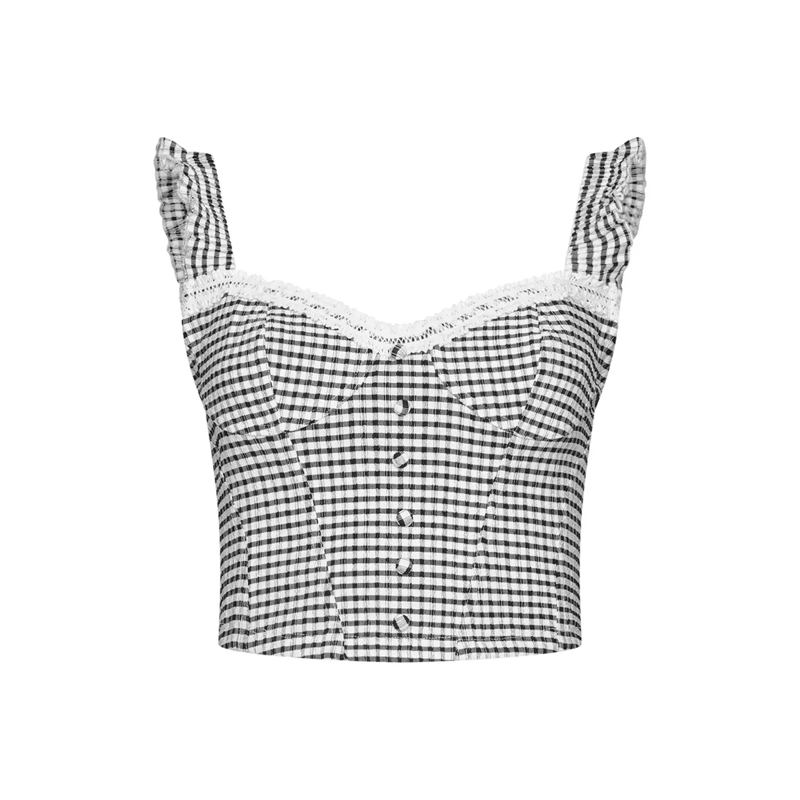 URBAN REVIVO Черный Серый Клетка Женская Рубашка