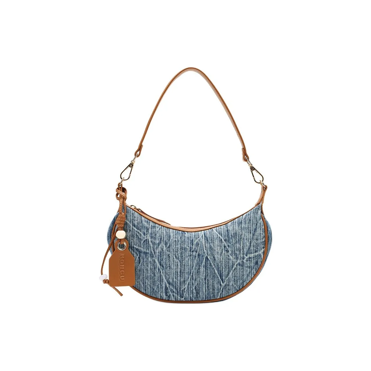 HONGU Ткань Синтетическая кожа Сумка через плечо Стандартная Женская Синяя