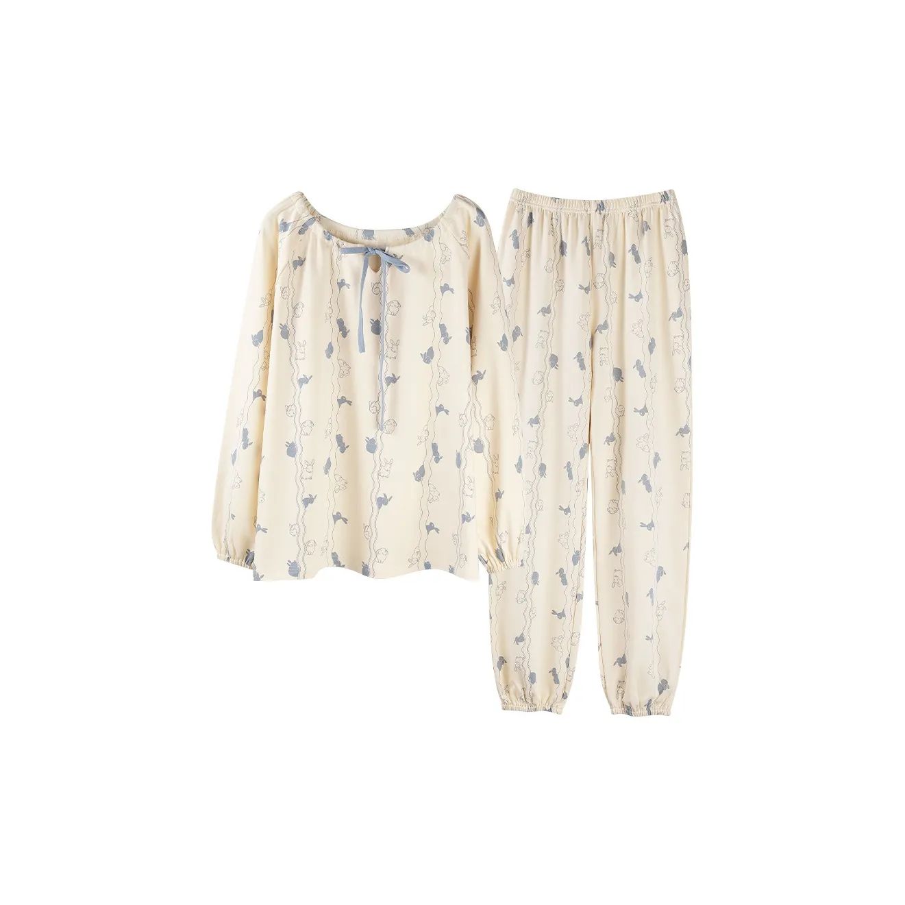 Sleep Синий Белый Кролик Женские Пижамные Комплекты