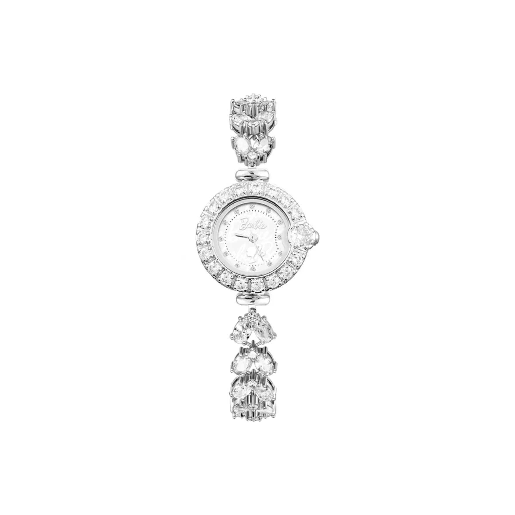 Барби Кварцевый механизм Металлический ремешок Часы для женщин Жемчужная раковина Циферблат