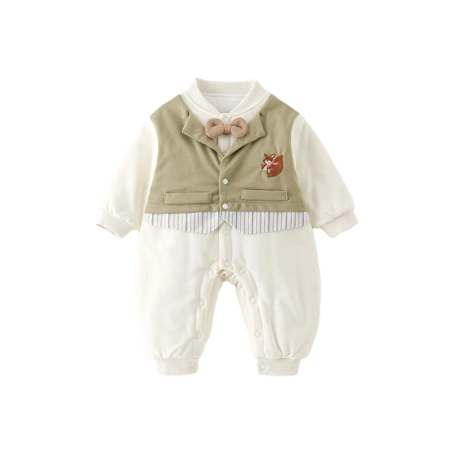 XiaoJinBu Экрю Малыш Комбинезоны Ползунки