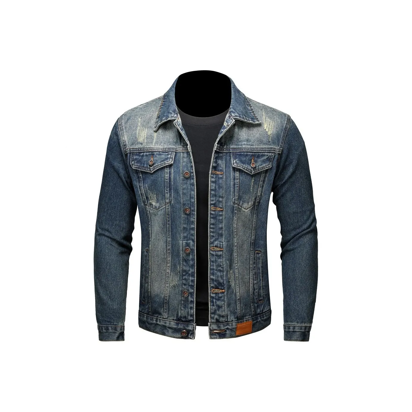 MR.MUDI Винтажный синий унисекс джинсовые куртки