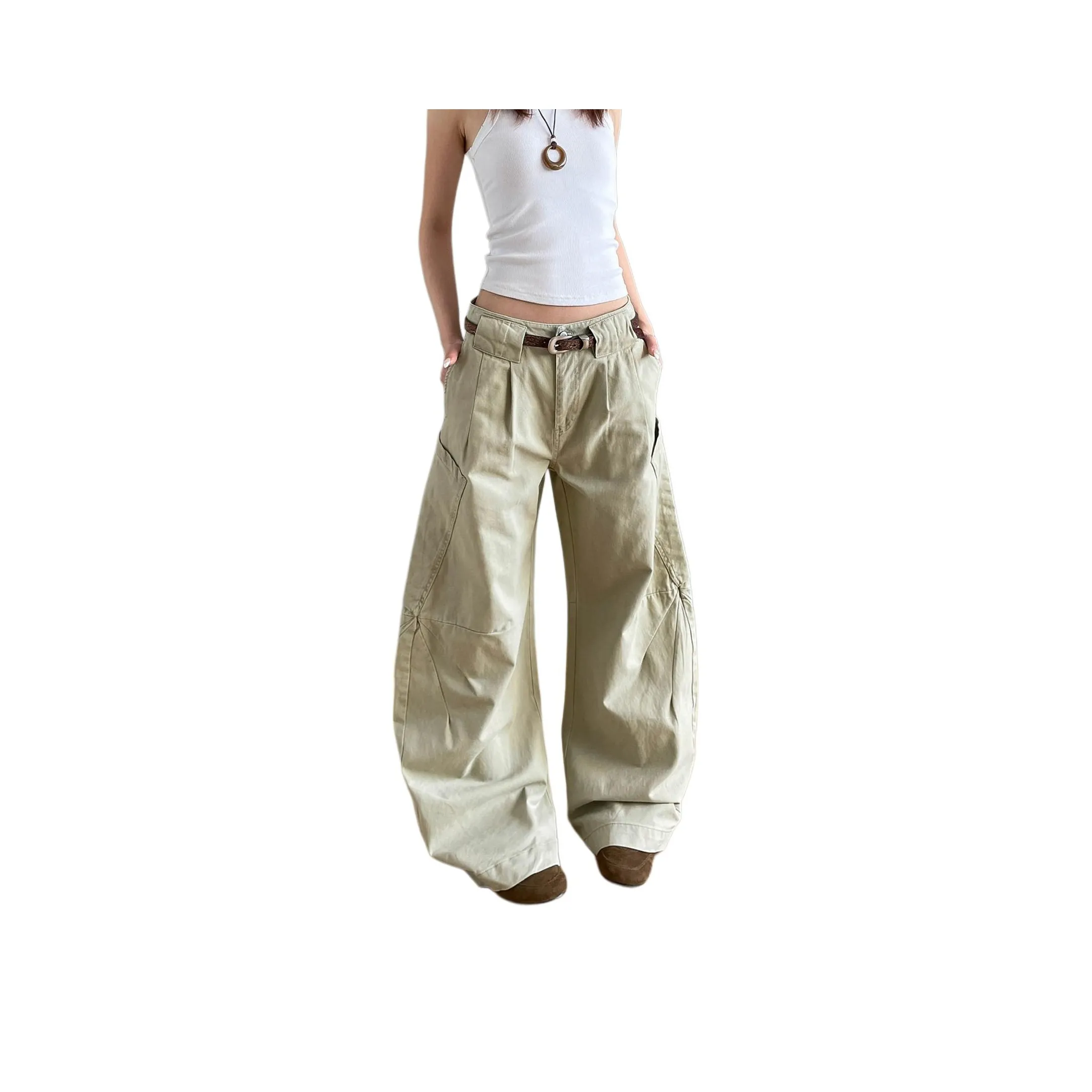 Pirkadat Хаки Унисекс Повседневные Брюки