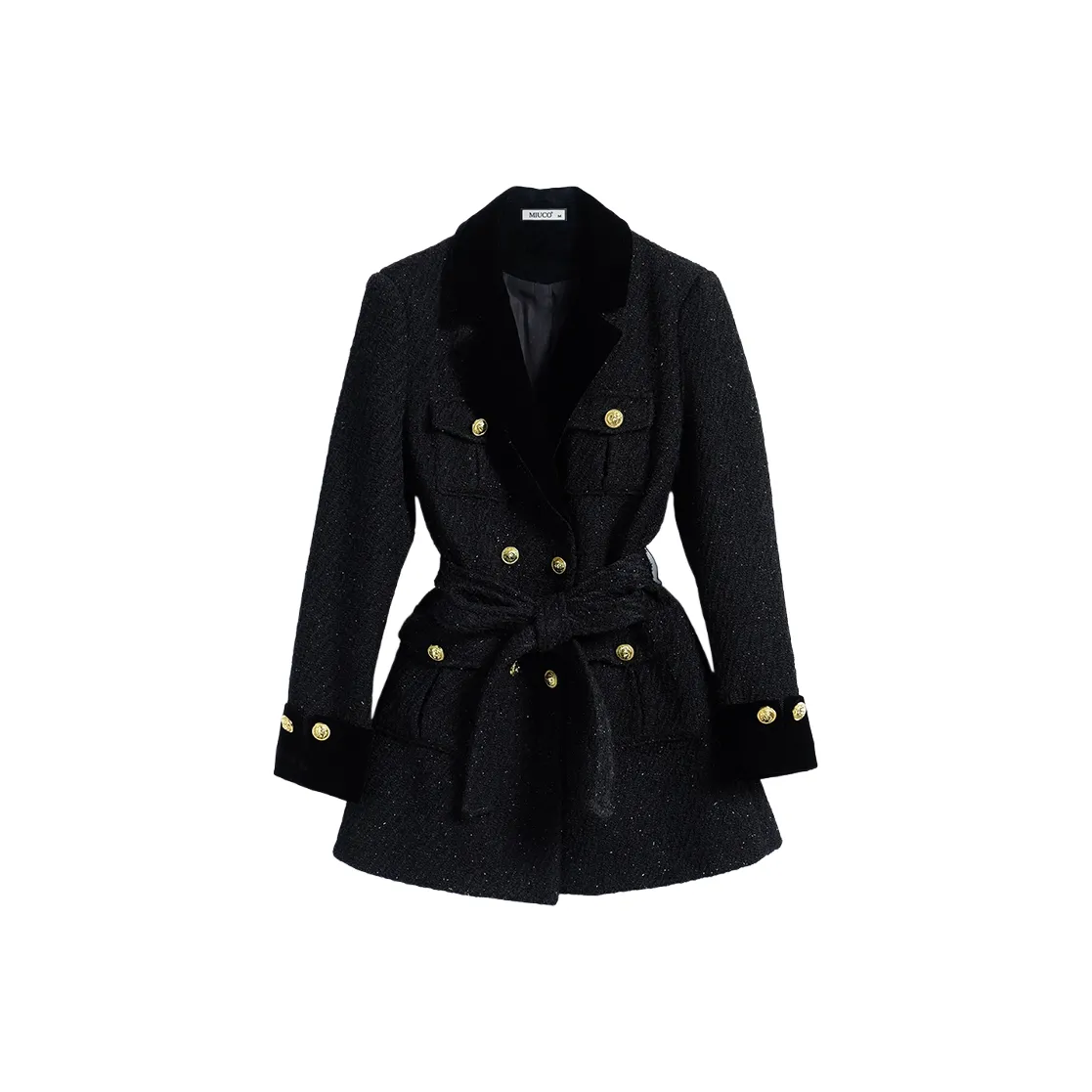 VINMUK Черное Женское Короткое Пальто