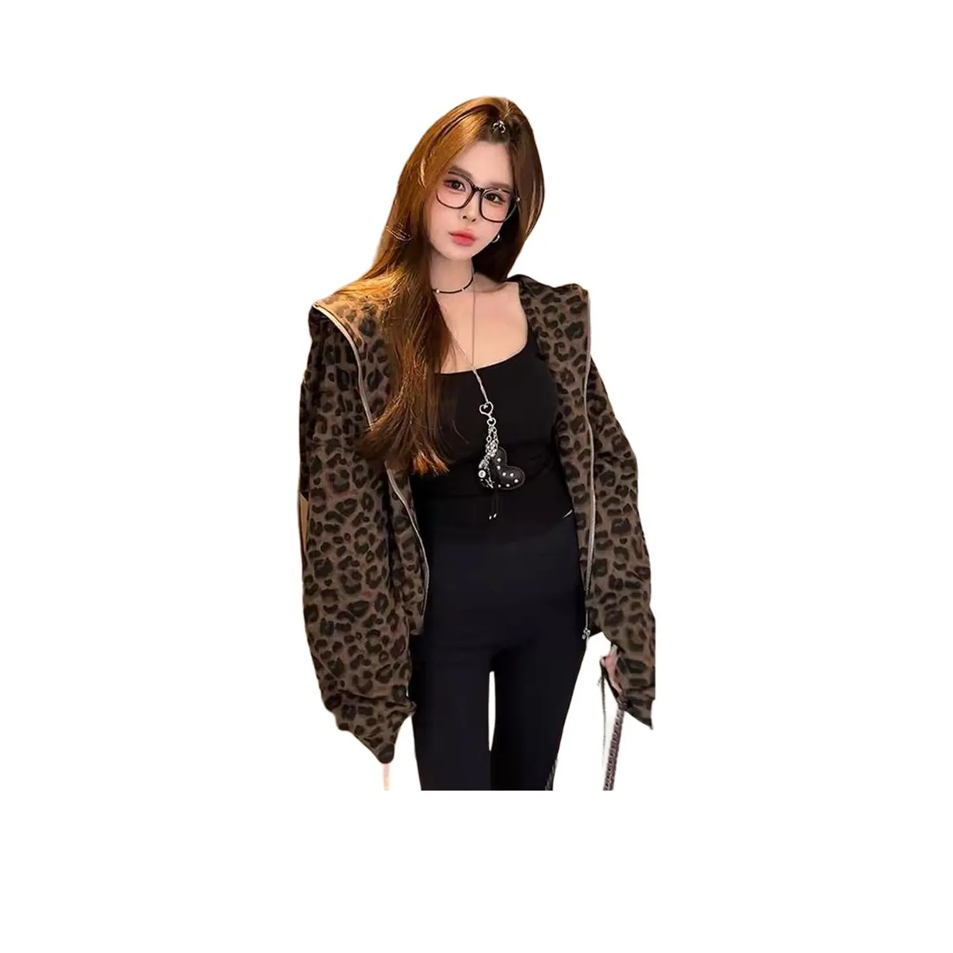 IWZI Леопардовый принт Женские Куртки