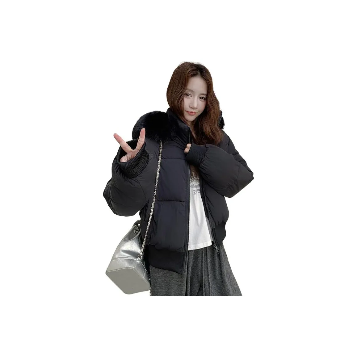 PAZZO Черный Женский Пуховик