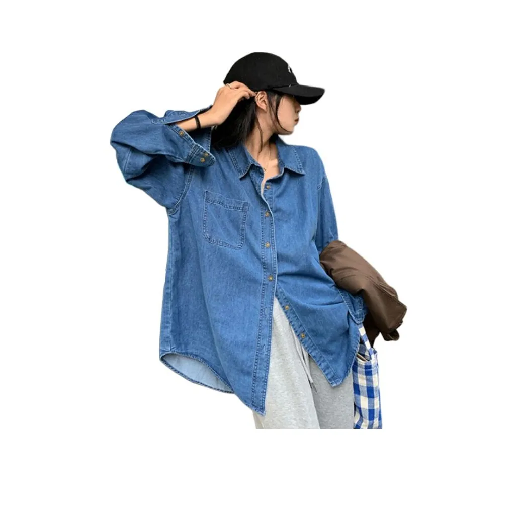 GOSO Blue Women's Denim Jackets GOSO Синий Женские Джинсовые Куртки