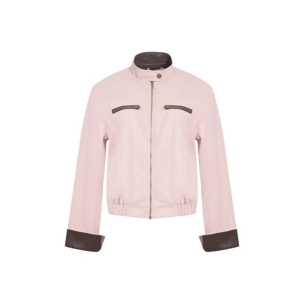 SNZX Pink Leather Куртка Женская Куртка