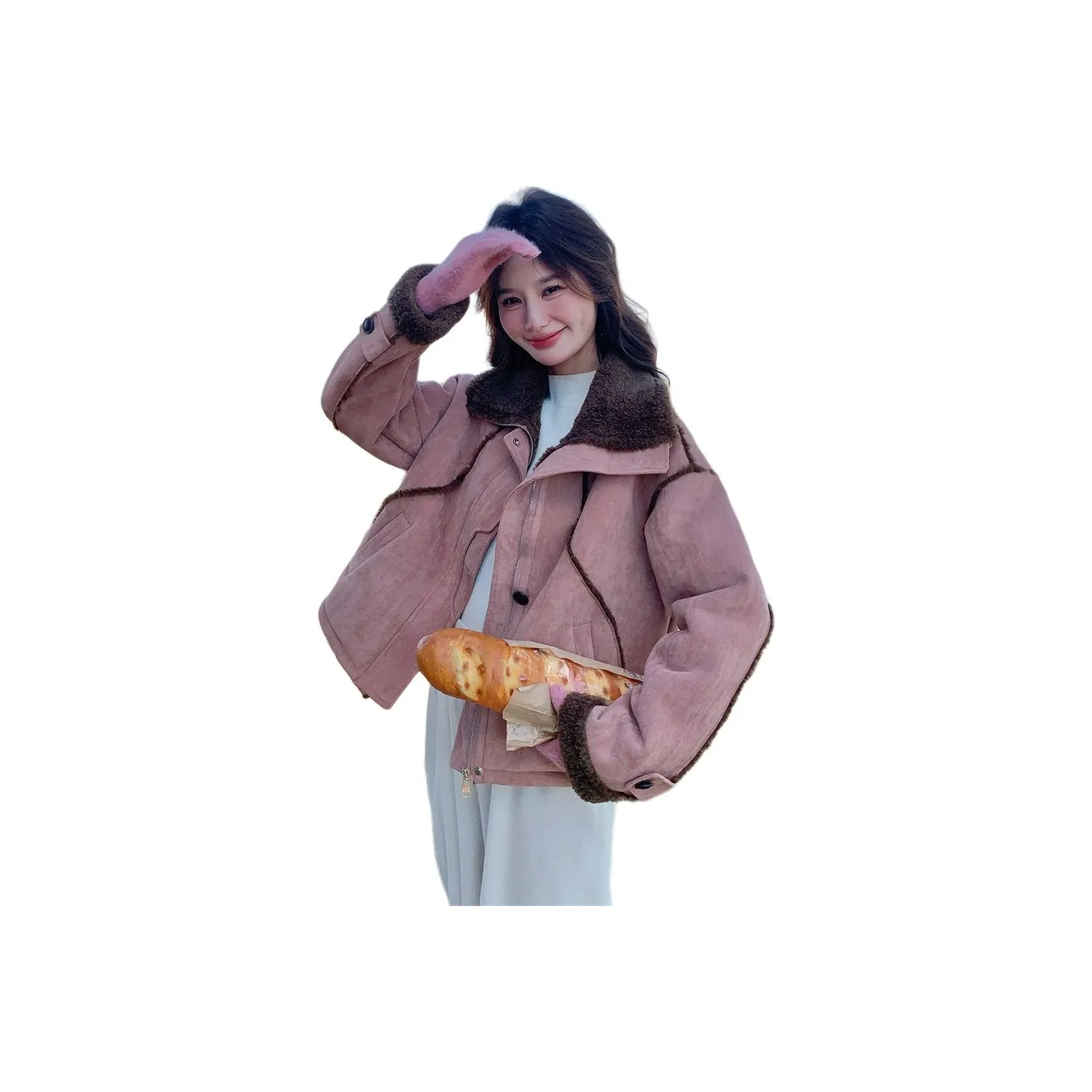 IWZI Розовый Женские Кожаные Куртки