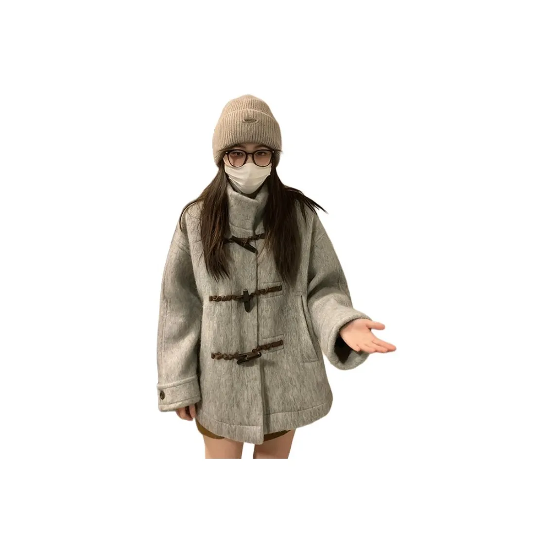 LADYXIEXIE Серый Женский Пальто