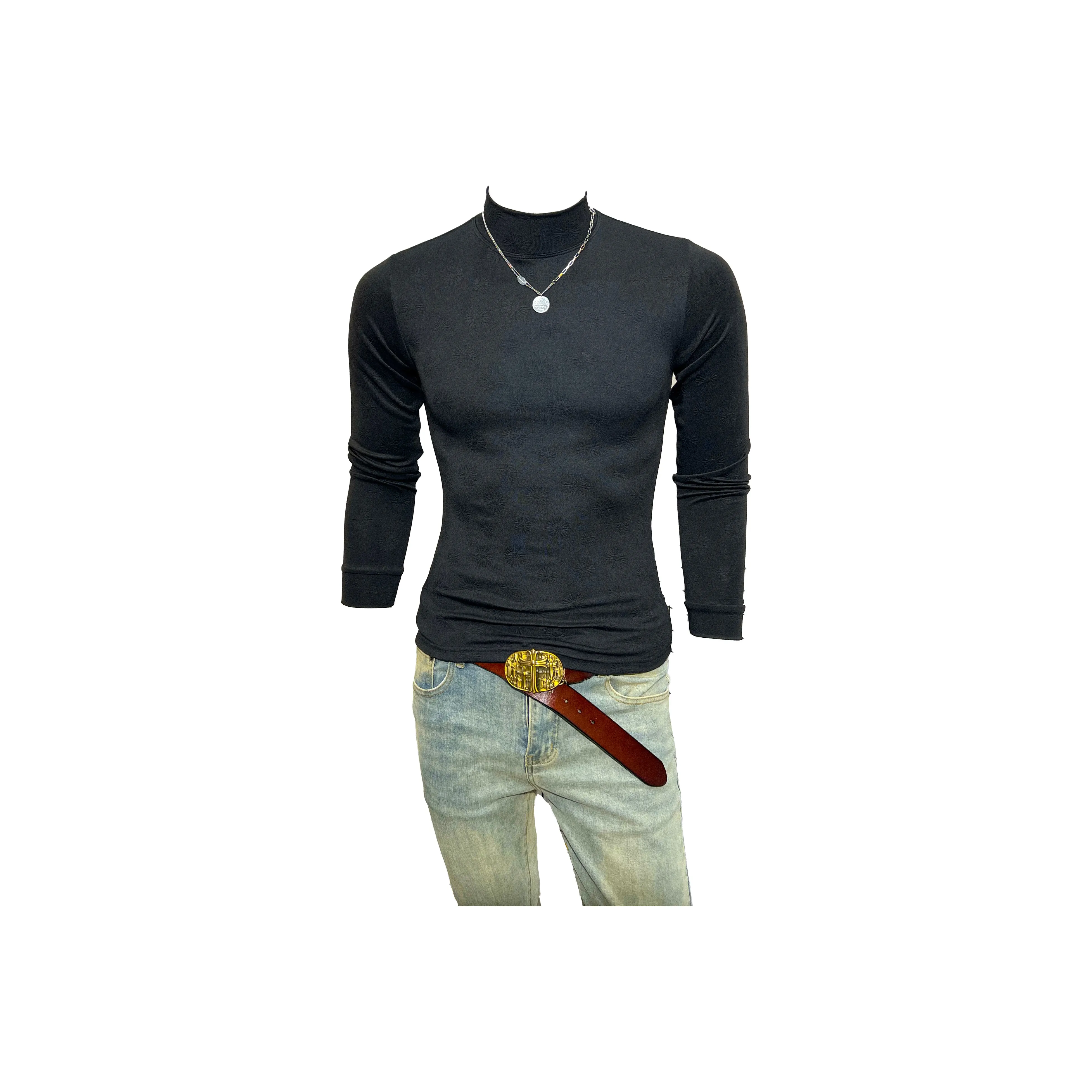 CVOOOER Длинный рукав Т-рубашка Мужская