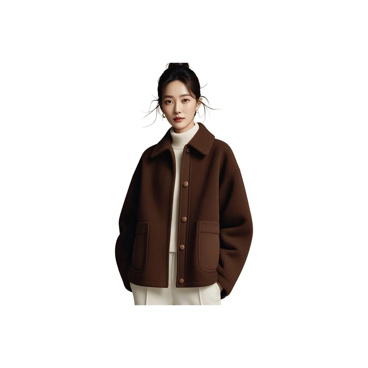 ЮЙЧЖАОЛИНЬ Кофе Пальто Женские Короткое пальто