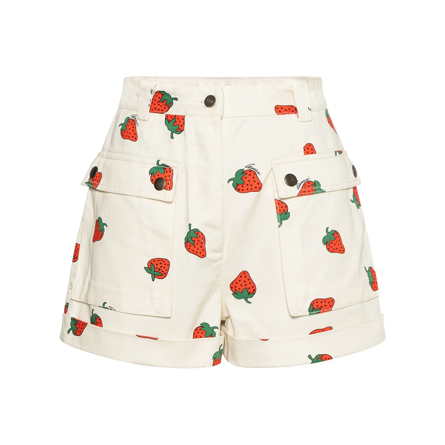 GUCCI Сливочные Женские Джинсовые Шорты