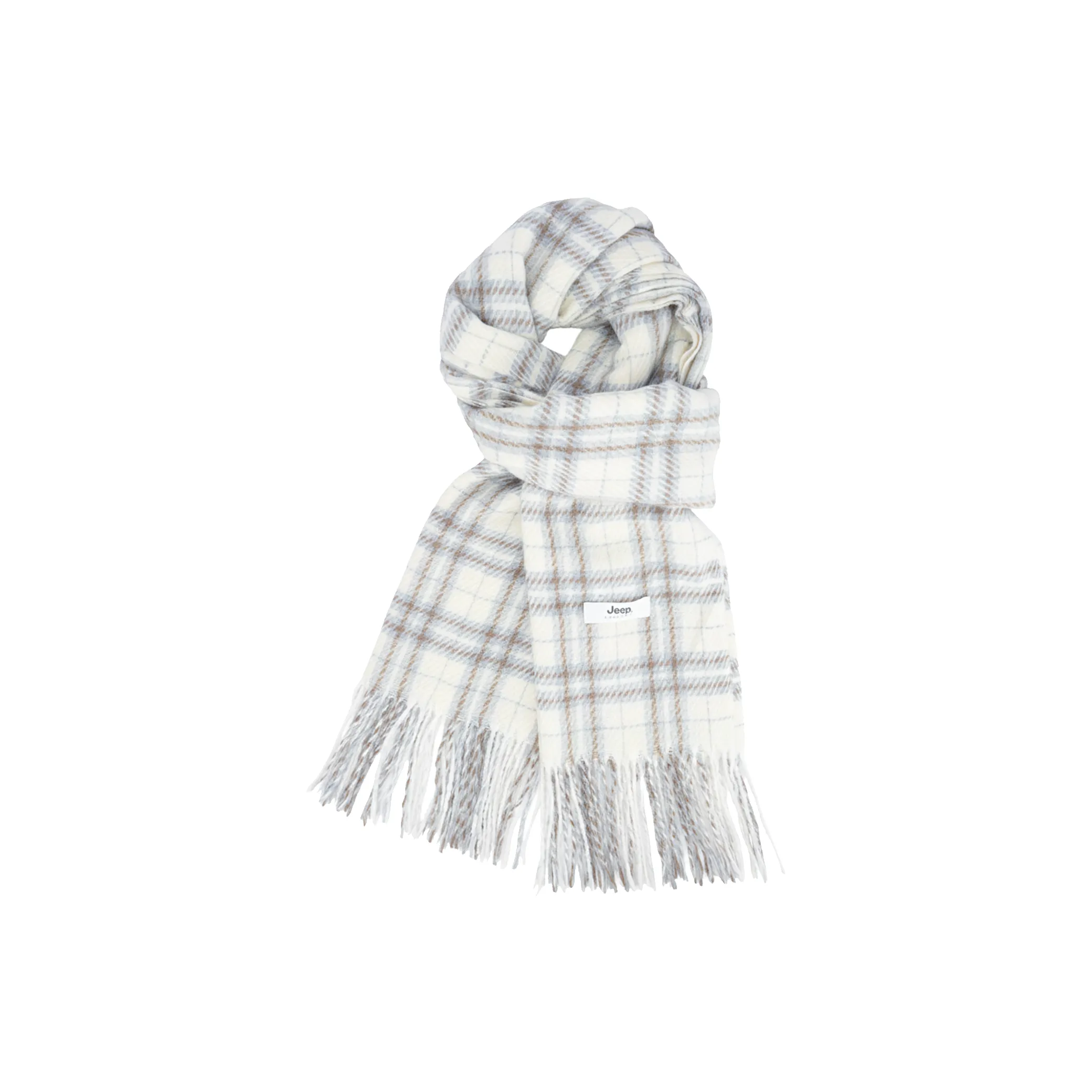 Jeep Полиэстер Трикотаж Шарфы Унисекс Кремовый Розовый Белый Черный Серый Черный Белый