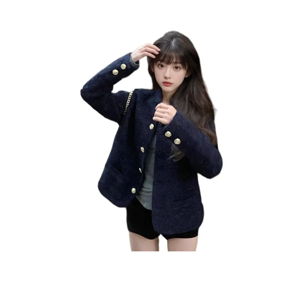 ЮЙЧЖАОЛИНЬ Королевский синий Женское короткое пальто