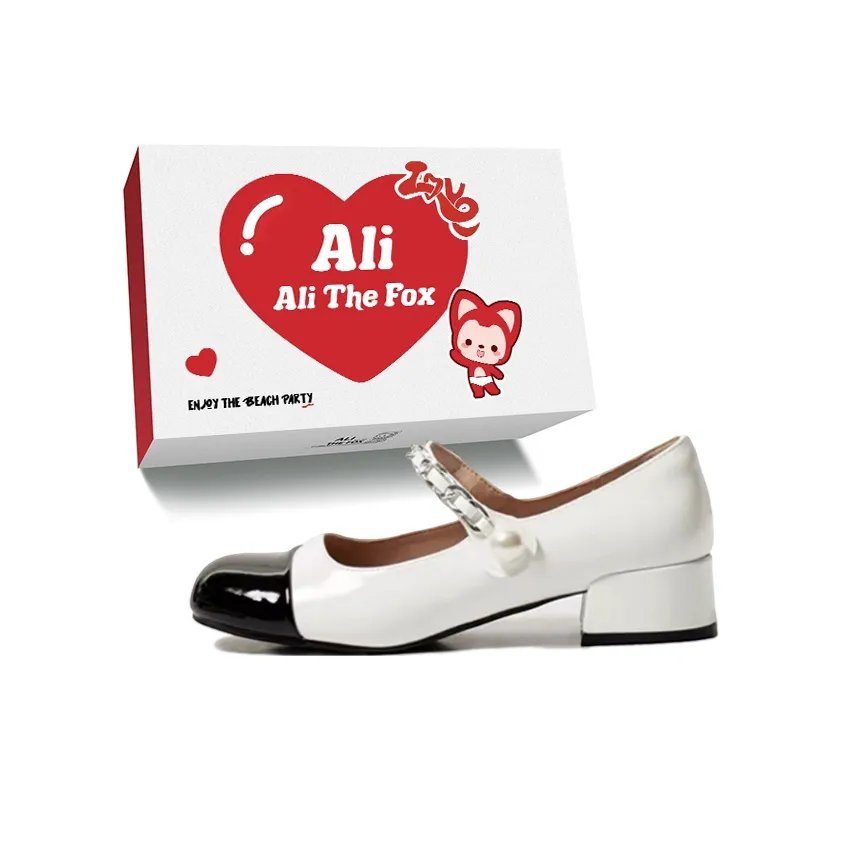 Али Тх Фокс Винтаж Элегантность Французский Универсальный Элегантный Туфли Мэри Джейн Женские с грубым каблуком