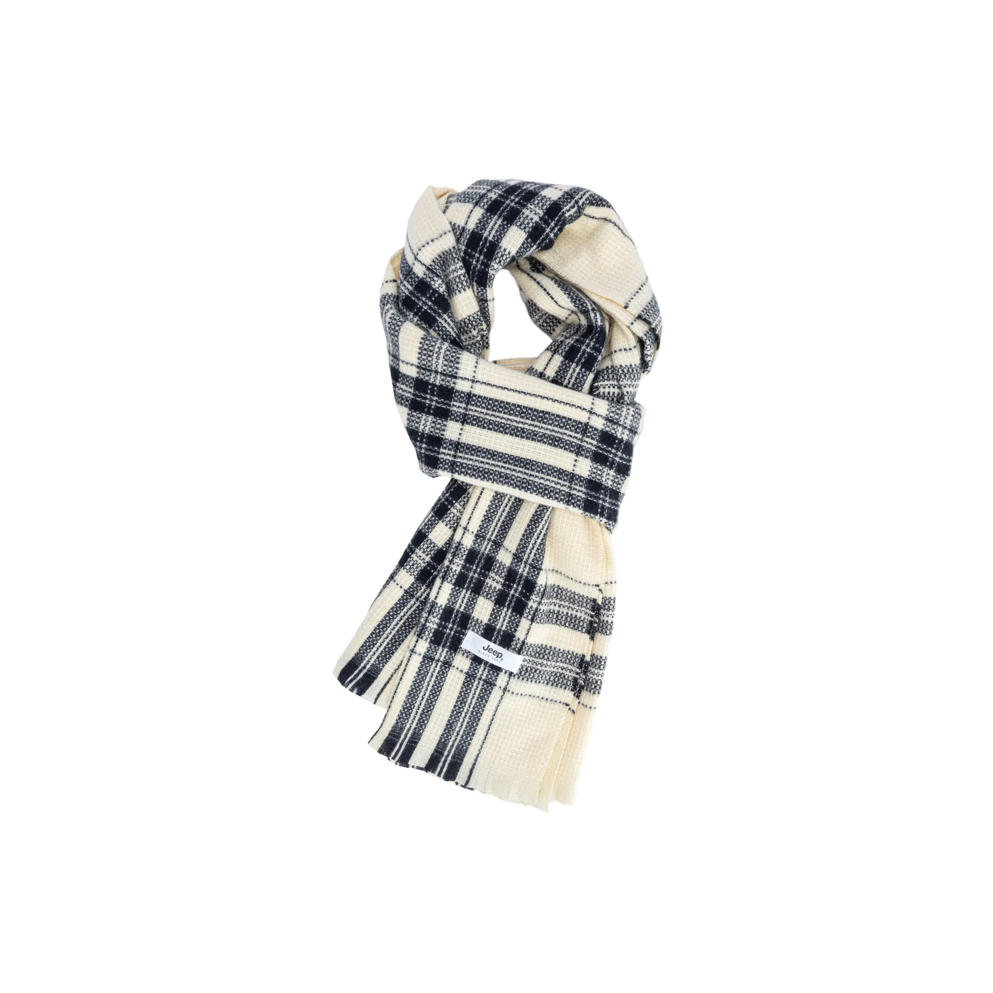 Jeep Полиэстер Трикотаж Шарфы Унисекс Кремовый Большой Check Черный Check Черный Коричневый Check Ангора Красный
